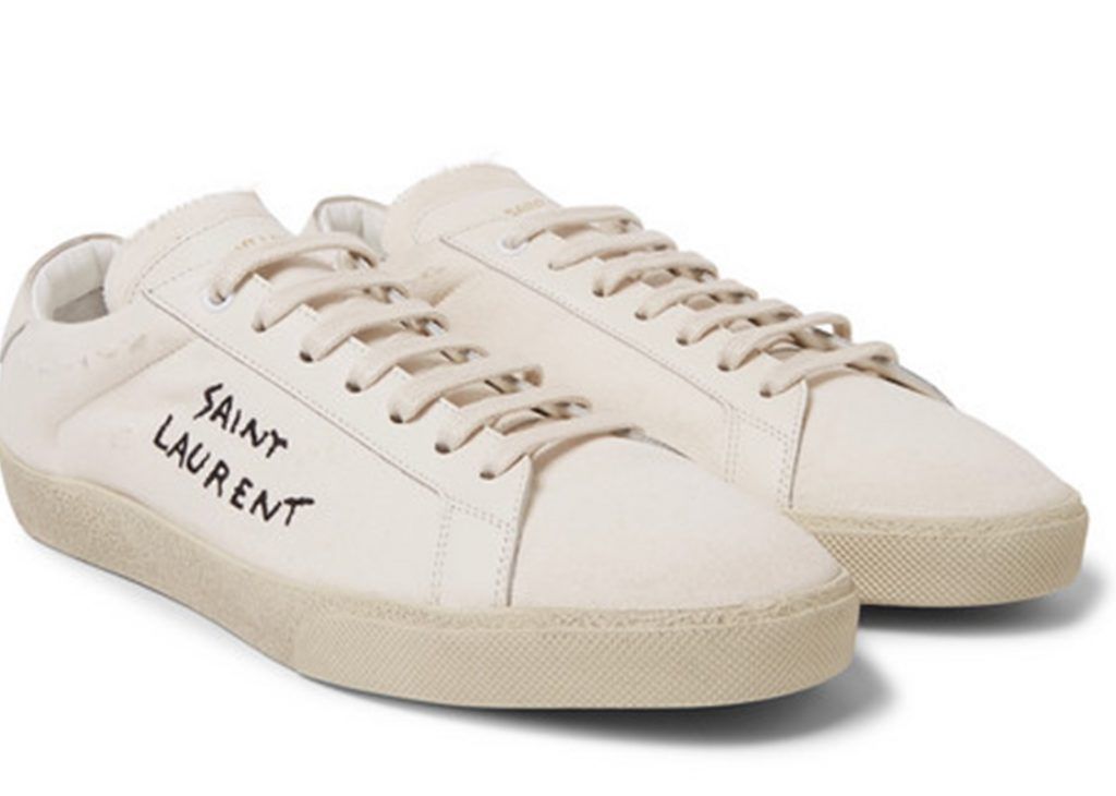 Vita sneakers från Saint Laurent med logotyp.